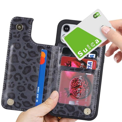 iCoverCase Compatible with iPhone 11 Pro Phone Case with Card Holder, Wallet Case for Women Men RFID Blocking PU Leather Protective Case 5.8 Inch (Black Leopard) - color: Black Leopard