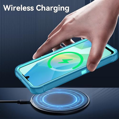 for Samsung Galaxy A16 5G Case : 3-Layer Shockproof Phone Cover with HD Screen Protector,Hybrid Protective Military-Grade Protection for Galaxy A16 5G Phone Case (Bluish Blue/Green) - color: Bluish Blue/Green