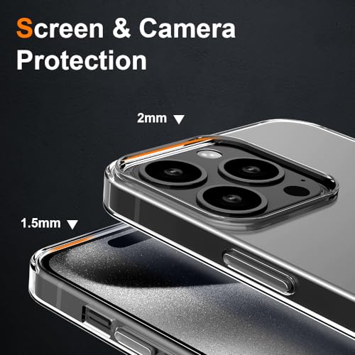 Silicone Clear iPhone 15 Pro Max Case,Ultra Thin with Comfort Grip | Soft Slim-Fit TPU iPhone 15 Pro Max Phone Cover,Non-Slip,Shockproof Protection,Scrath-Resistant - size: iPhone 15 pro max case