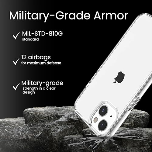 For iPhone 13 Case Clear & iPhone 14 Clear Case 6.1", Anti Yellowing for Clear Phone Case iPhone 13 & 14, Transparent Shockproof Drop Protection,Compatible with Apple 13/14 & Magsafe Wireless Charging - color: Transparent