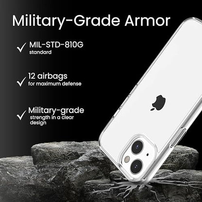 For iPhone 13 Case Clear & iPhone 14 Clear Case 6.1", Anti Yellowing for Clear Phone Case iPhone 13 & 14, Transparent Shockproof Drop Protection,Compatible with Apple 13/14 & Magsafe Wireless Charging - color: Transparent