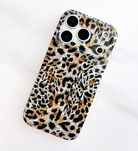 Qokey Compatible for iPhone 17 Pro Max Case 6.9 Inch, Sparkly Translucent Seashell Layer Design, Soft Classical Cheetah Pattern Print Shockproof Phone Cover for Women Girls, Black Brown Leopard - color: Black Brown Leopard