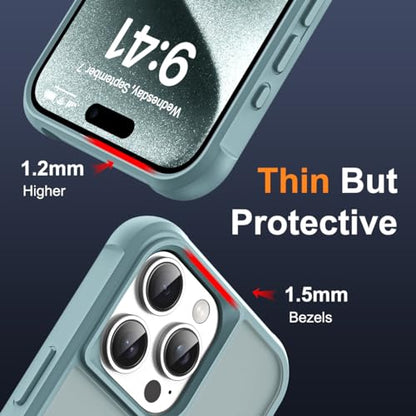 SKYLMW Compatible with iPhone 15 Pro Case with Stand,Blue | iPhone 15 Pro Phone Case 6.1",Magnetic Ring Stand,Compatible with MagSafe,Military-Grade Protection,Great Grip Feeling - color: Blue, size: Iphone 15 Pro