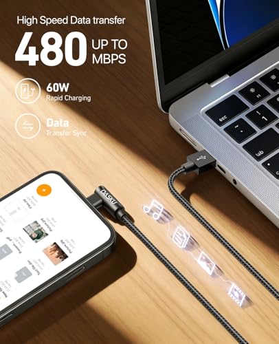 USB to USB C Cable 90 Degree [2Pack 10ft] 3A Right Angle USB C Cable Extra - color: Black, size: 10FT, style: USB A to USB C