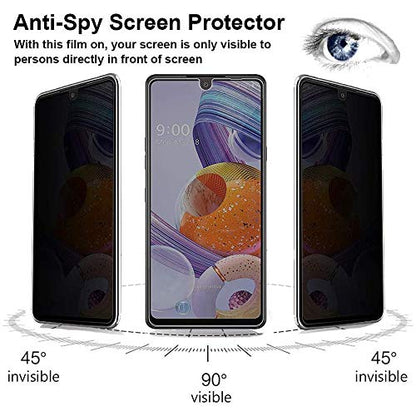 [2-Packs] Privacy Screen Protector for LG Stylo 6, Anti-Spy 9H Hardness Tempered Glass Screen Protectors for LG Stylo 6 - size: LG Stylo 6