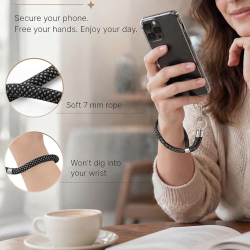 phone wrist strap, Adjustable Cell Phone Lanyard Strap for Case - color: Off-white