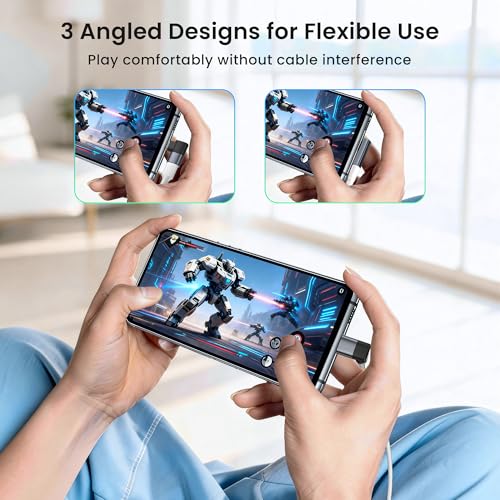 RUXELY USB C 90 Degree Adapter 3Pack,PD 100W 40Gbps Right Angle Extender