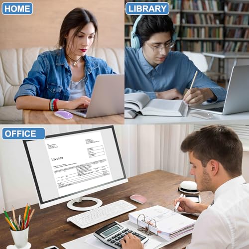 Bluetooth Wireless Mouse for MacBook Air Mac Pro Laptop Computer iPad Pad PC Laser Optical Rechargeable Mini Slim Silent Mouse Widely Used Desktop Hp iMac (Purple) - color: Purple