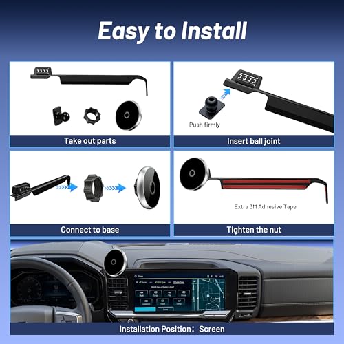 Phone Holder for Chevy Silverado 1500/2500/3500 (2022-2026, ONLY Fits 13.4" Screen), MagSafe Car Mount, 15W Magnetic Wireless Charger, 360° Rotating, Hands Free, 2023 Silverado Accessories Interior - size: Chevy Silverado 1500 | 2022-2026 (13.4" Screen)