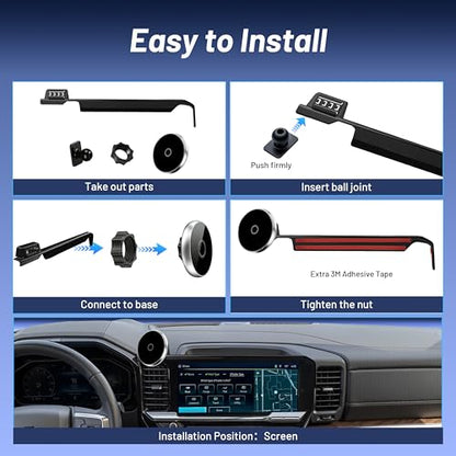Phone Holder for Chevy Silverado 1500/2500/3500 (2022-2026, ONLY Fits 13.4" Screen), MagSafe Car Mount, 15W Magnetic Wireless Charger, 360° Rotating, Hands Free, 2023 Silverado Accessories Interior - size: Chevy Silverado 1500 | 2022-2026 (13.4" Screen)