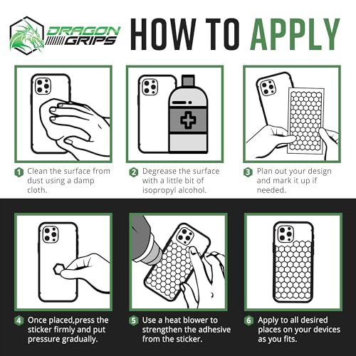Dragon Grips Clear Rubber Grip Tape, 84pc Hexagon Grip Stickers - color: Clear, size: 5/8" - 84pcs 1 pack
