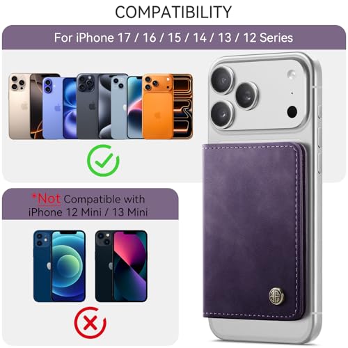 Defencase for Magsafe Wallet Magnetic Card Holder RFID Blocking, R-Purple - color: Retro Purple