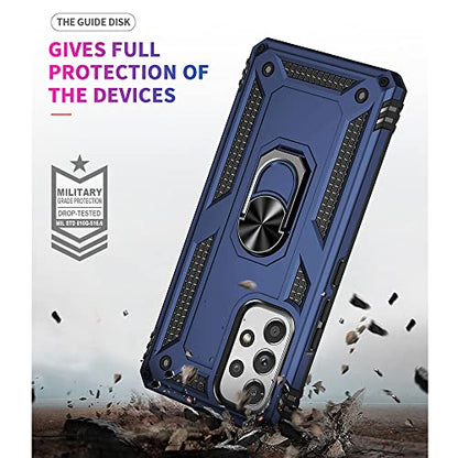 for Samsung A53 5G Case, Galaxy A53 5G Case with HD Screen Protector, [Military Grade 16ft. Drop Tested] Ring Shockproof Protective Phone Case for Samsung Galaxy A53 5G,Blue - color: Samsung Galaxy A53 5G Case Blue