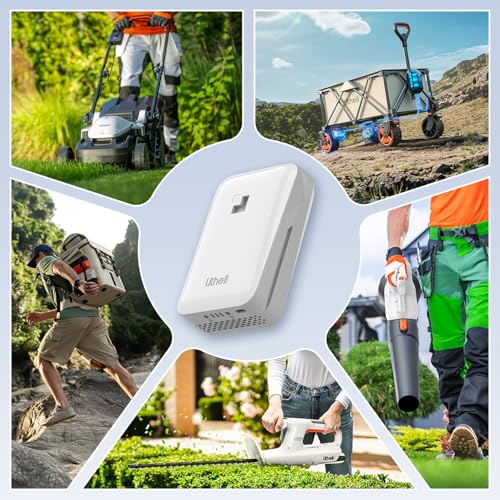 LiTHELi Portable Charger 2 * 2.0Ah Lithium Batteries 45W Max Power Bank, Suit for All U20 Power Tools and Outdoor Power Equipment(2 Packs) - color: WHITE-SE-2.0-DOUBLE