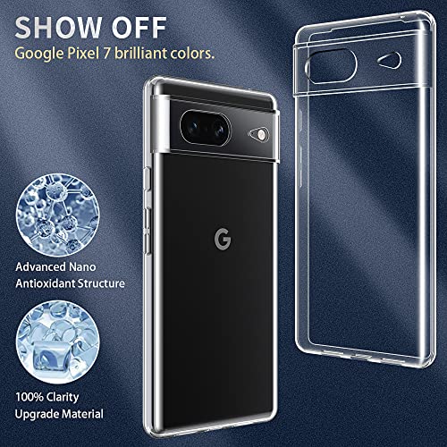 Crystal Clear Google Pixel 7 Case.Soft Slim Fit Transparent Plastic TPU Protective Silicone Cover Phone Cases for Google Pixel 7 [Slim Thin & Comfort Grip] [Shockproof] - size: Pixel 7 case