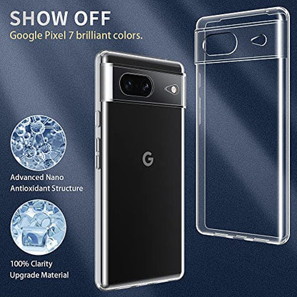 Crystal Clear Google Pixel 7 Case.Soft Slim Fit Transparent Plastic TPU Protective Silicone Cover Phone Cases for Google Pixel 7 [Slim Thin & Comfort Grip] [Shockproof] - size: Pixel 7 case