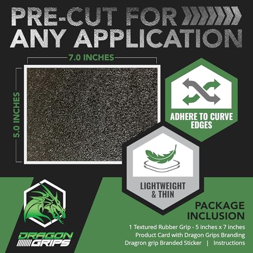 Dragon Grips 5"x7" Multi-Purpose Rubber Grip Tape, Black, Pack of 2 - color: Black, size: 5x7 (Pack of 2)