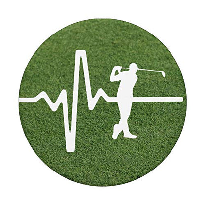 Golf player and heartbeat on golf green phone stand PopSockets PopGrip: Swappable Grip for Phones & Tablets