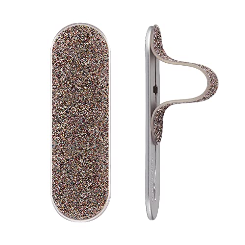 Momostick Flatstick, Cell Phone Finger Grip Strap Holder for Hand, Cell Phone Stand, New Slim Finger Loop Selfie Grip Compatible with Most Smartphones - Glitter Aurora - color: Glitter Aurora