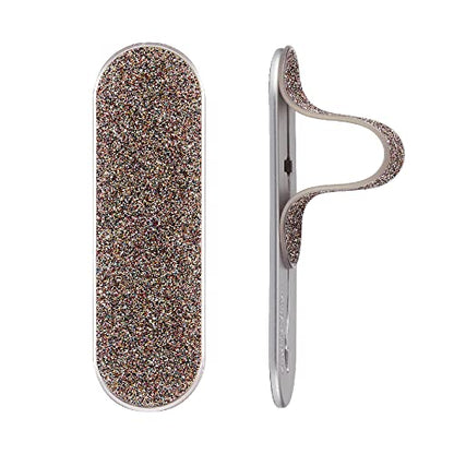 Momostick Flatstick, Cell Phone Finger Grip Strap Holder for Hand, Cell Phone Stand, New Slim Finger Loop Selfie Grip Compatible with Most Smartphones - Glitter Aurora - color: Glitter Aurora