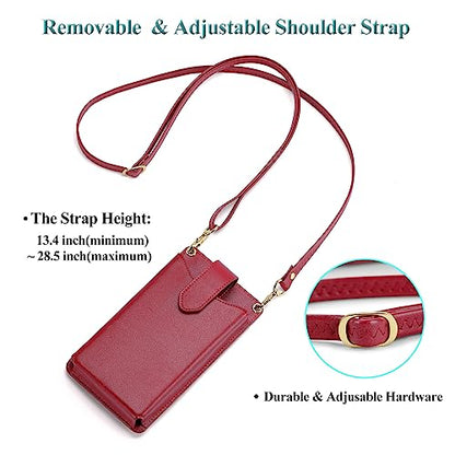 Peacocktion Small Crossbody Cell Phone Purse for Women, Lightweight Mini Small Crossbody Bags for Women with Card Slots - color: 26-burgundy