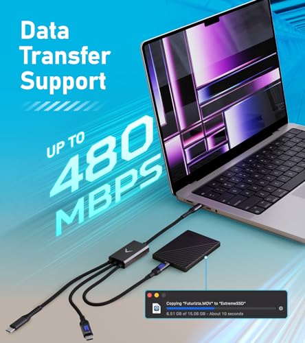 Futurizta Tech® Hydra 3‑in‑1 Triple USB‑C 100 W PD Fast‑Charge Multi Cable with Smart Triboost® – Charge Laptop, Phone & Tablet Simultaneously