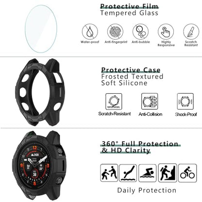 [1+4 Pack] Compatible with Garmin Fenix 7S / Fenix 7S Pro/Garmin Epix Pro(Gen 2) 42MM Screen Protector and Case, Tempered Glass Protective Film and Soft TPU Bumper Face Cover Set - color: for Fenix 7S/Fenix 7S Pro/Epix Pro(Gen 2) 42MM