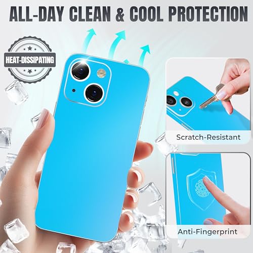 2Pcs Skin Wrap Compatible for iPhone 14 – Slim Decal Vinyl Protective Film for Sides & Back – Sleek Fit, Premium Look – Compatible with All iPhone 14 Cases - Matte Ocean Blue - color: Matte Ocean Blue