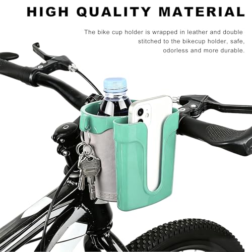 Bike Cup Holder, Bicycle Handlebar Water Bottle Holders with Cell Phone Keys Holder, Universal Drink Bottle Cage for Bike Motorcycle Scooter Stroller Walker Wheelchair (Green & Gray) - color: Green & Gray