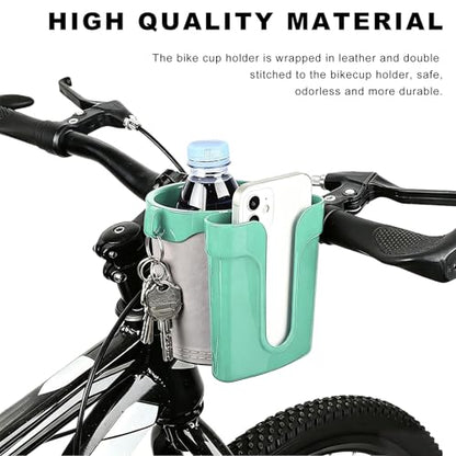 Bike Cup Holder, Bicycle Handlebar Water Bottle Holders with Cell Phone Keys Holder, Universal Drink Bottle Cage for Bike Motorcycle Scooter Stroller Walker Wheelchair (Green & Gray) - color: Green & Gray