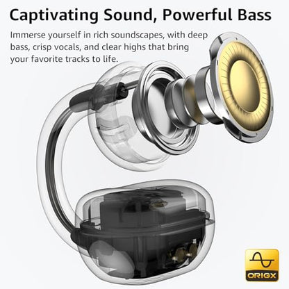 TOZO OpenEarRing Open Ear Earbuds 40H Bluetooth 5.4 Lightweight Comfort - color: Rose Gold
