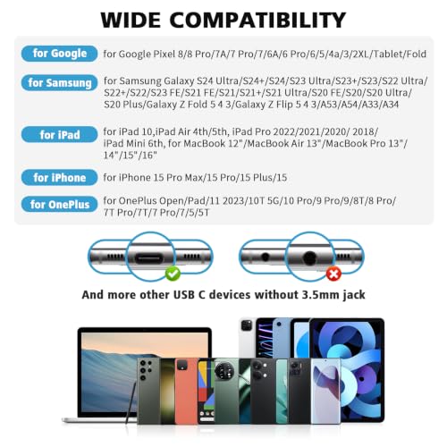 USB C Earbuds for iPhone 18 Pro Max Duo 17 Air 16 15 Plus/iPad, Silver - color: Silver