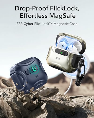ESR for AirPods 5/4 Case, Compatible with MagSafe, Drop-Proof Lock, Blue - color: Blue, size: AirPods 5&4 Case