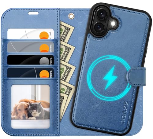OCASE for iPhone 16 Plus Case Detachable Wallet Case with Card Holder, 2 in 1 Pu Leather Flip Folio with RFID Blocking Stand Wrist Strap Shockproof Phone Cover 6.7 Inch 2024, Light Blue - color: Light Blue, size: iPhone 16 Plus