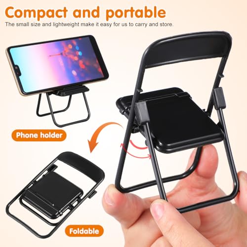 DOITOOL 12-piece Mini Folding Chair Models Black Plastic