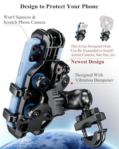 BRCOVAN Motorcycle Phone Mount Holder with Vibration Dampener (Pack of 2) - size: Neutral size (Pack of 2)