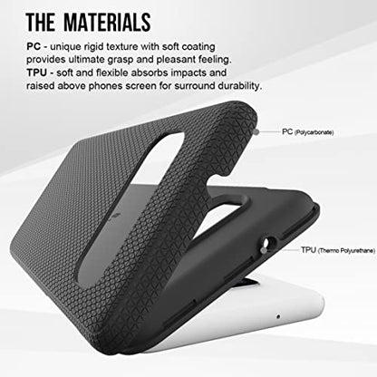 KIOMY Case for Samsung Galaxy S10, Shockproof Bumper Protective Cover Hybrid Design Hard PC Back with Flexible TPU Inner 2 in 1 Dual Layers Design (Matte Black) - color: Black