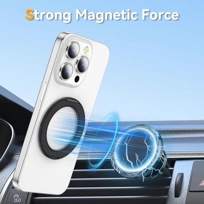 360° Rotation Cell Phone Ring Holder Stand Compatible iPhone & Most Phones - color: Black