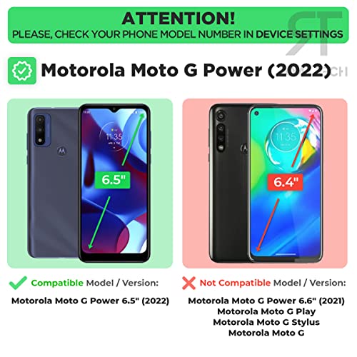 Designed for Motorola Moto G Power (2022) Case with Belt Clip Holster | Rugged Holster & Protective Phone Case Combo with Anti-Slip Texture - Black - style: G Power 2022