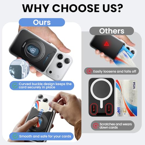 for Magsafe Wallet, 2 Card Holder, With Rotating Stand, Black - color: Black