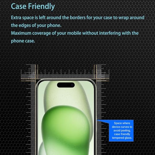 2+1+2 Pack Screen Protector for iPhone 15 - size: 15