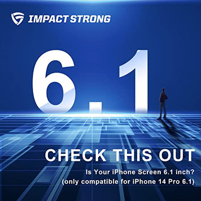 ImpactStrong 3-Pack Shatterproof Tempered Glass Screen Protector for iPhone 14 Pro [Easy Installation Frame] [Bubble Free] [9H Hardness] [Full Coverage] Case Friendly, 6.1 Inch - size: iPhone 14 Pro