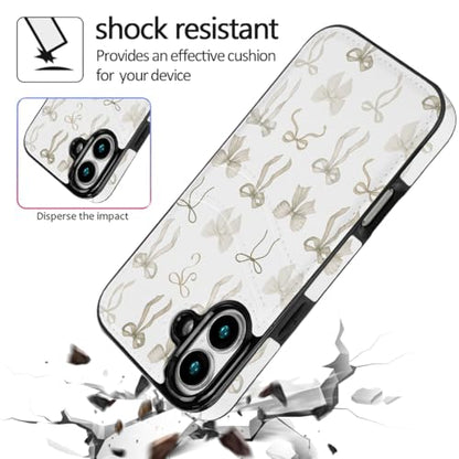 Compatible with iPhone 17 Wallet Case with Card Holder (2 Cards), Shockproof Soft TPU Protective Cover Women Girls, Card Holder Case for iPhone 17 6.3 Inch (Pastel Ribbon Bow) - color: Pastel Ribbon Bow, size: iPhone 17 6.3 inch