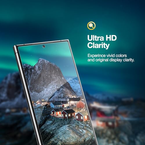 magglass HD Screen Protector for Samsung Galaxy S24 Ultra Tempered Glass with Camera Lens Guard (Easy Applicator Included) - style: HD