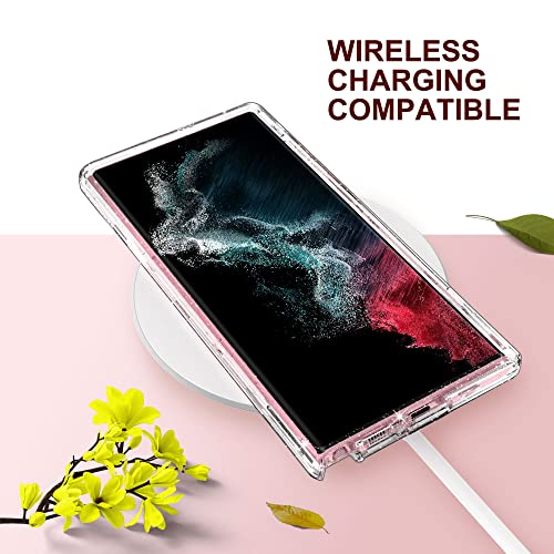 ULAK Compatible with Galaxy S22 Ultra 5G Case Heavy Duty, Clear Glitter | Shockproof Hybrid Soft TPU Bumper Drop Protection Transparent Phone Case for Galaxy S22 Ultra 5G 6.8 inch - color: Clear Glitter