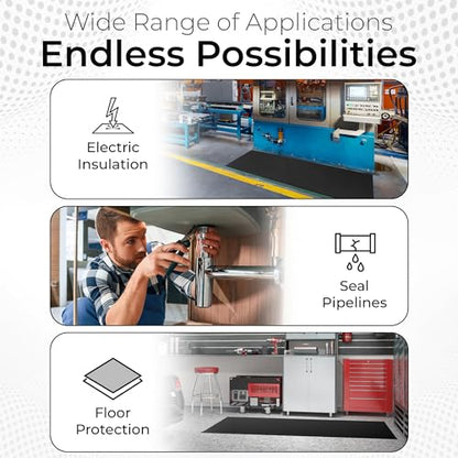 Exactly Rubber - Black Silicone Sheet with PSA Adhesive, 60A Durometer Rubber Mat, Gasket Material, -80 to 450°F Temperature Resistance, 350% Elongation Rubber Sheet, Made in The USA, 1/32 x 9” x 12” - size: 1/32 x 9 x 12