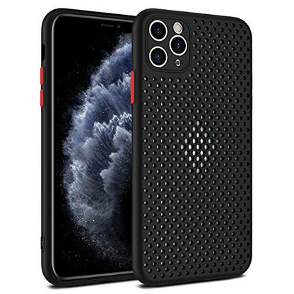 Heat Dissipation Case Compatible with iPhone 14 Pro Max Plus 13 Pro Max Mini, Breathable Cooling Hollow Cellular Hole Full Back Camera Lens Protection(Black, for iPhone 14) - color: Black, size: iPhone 14