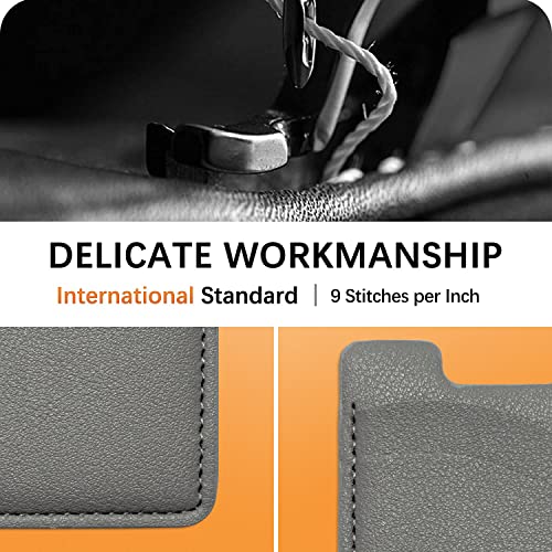Leather Phone Card Holder - Stick On Wallet, Compatible with iPhone & Samsung, 2-Pack Grey - color: Grey