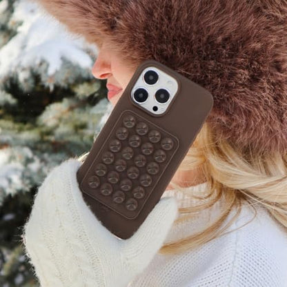 Velvet Caviar Suction Cup Phone Case Mount Compatible with MagSafe Devices Only - Magnetic Silicone Sticky Phone Grip Holder for iPhone Back of Phone - Mirror Gripper (Espresso Brown) - color: Espresso Brown