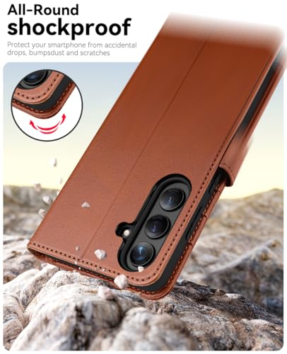 OCASE for Samsung Galaxy S26+ Plus Wallet Case, Card Holder, Brown | RFID Blocking, Kickstand, Magnetic Closure, PU Leather Flip Folio, Shockproof TPU Shell, Protective Phone Cover (6.7") 2026 - color: Brown, size: Samsung Galaxy S26 Plus